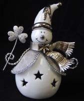 IRISH SILVER SNOWMAN W/SHAM